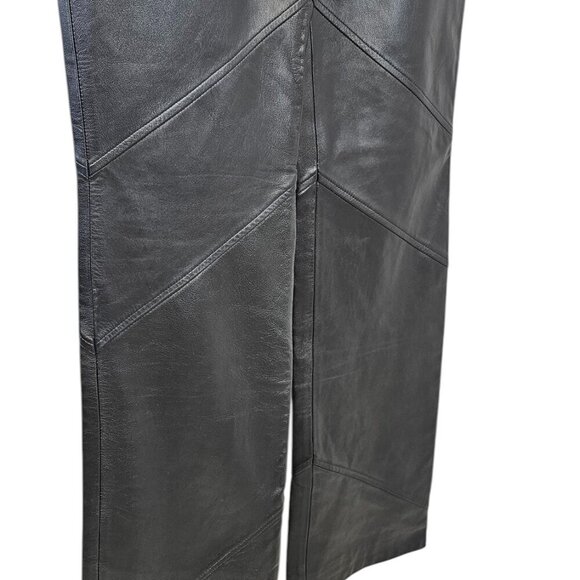 St. John Sport Vintage 100% Leather Straight Boot Pant, TALL INSEAM, Size 6, NWT - Picture 9 of 10